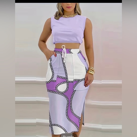 NWT Two piece lilac skirt set ☂️ - Picture 1 of 3